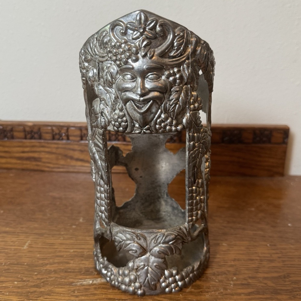 Vtg Godinger Silver Plate Art '82 The Legend of Bacchus Wine Bottle Caddy Holder